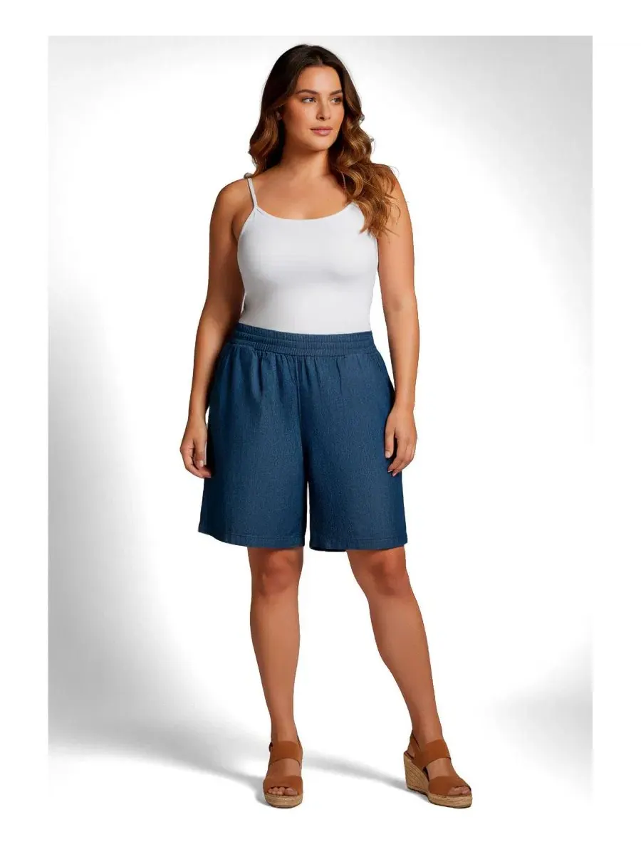 Шорты с широкими штанинами на завязке, Plus Size AVENUE — изображение 2 из 4, черный