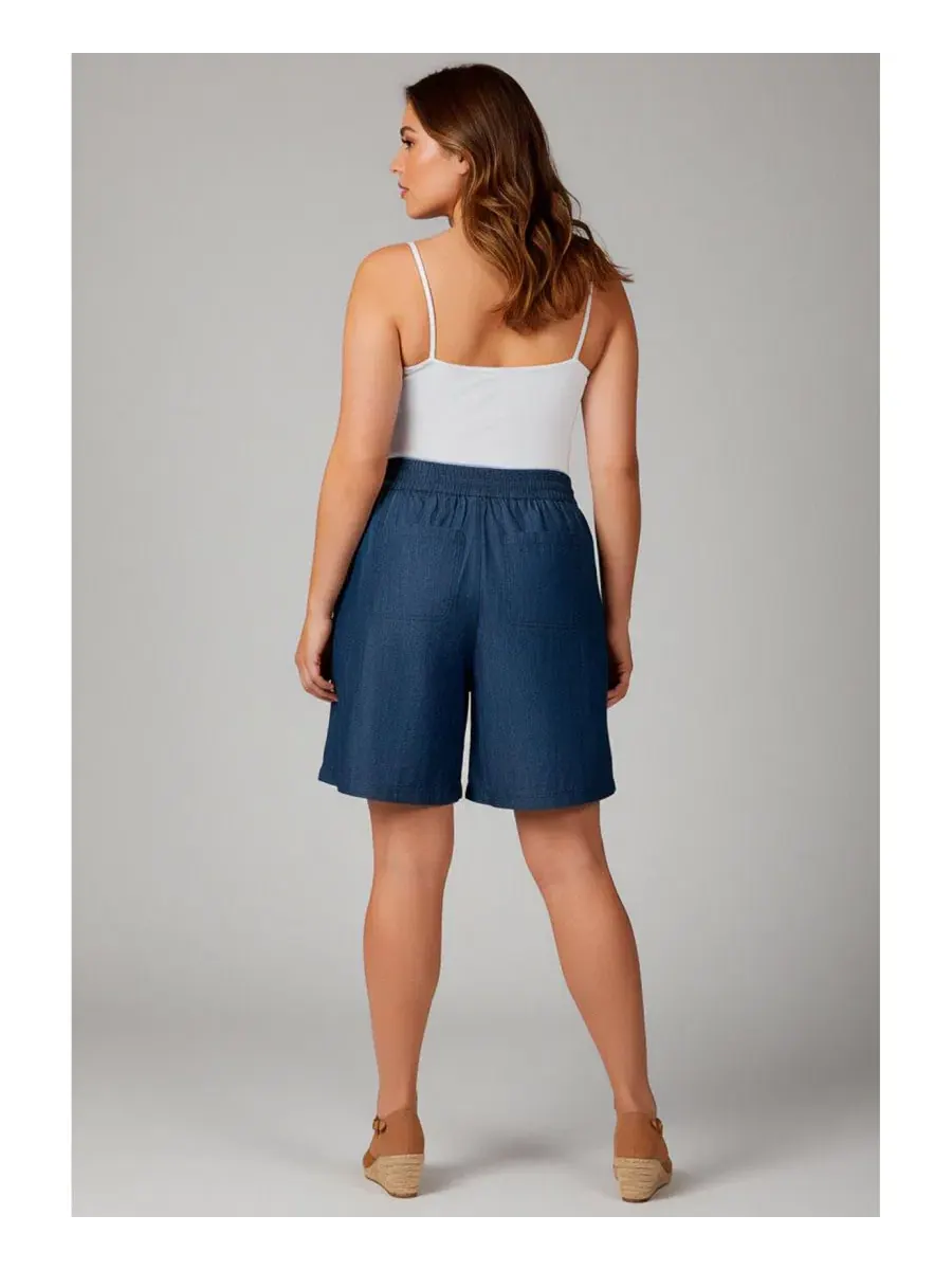 Шорты с широкими штанинами на завязке, Plus Size AVENUE — изображение 4 из 4, черный