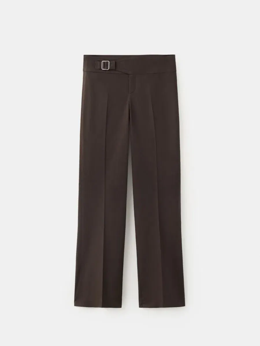 Брюки прямого кроя с поясом Belt Straight-Fit MANGO