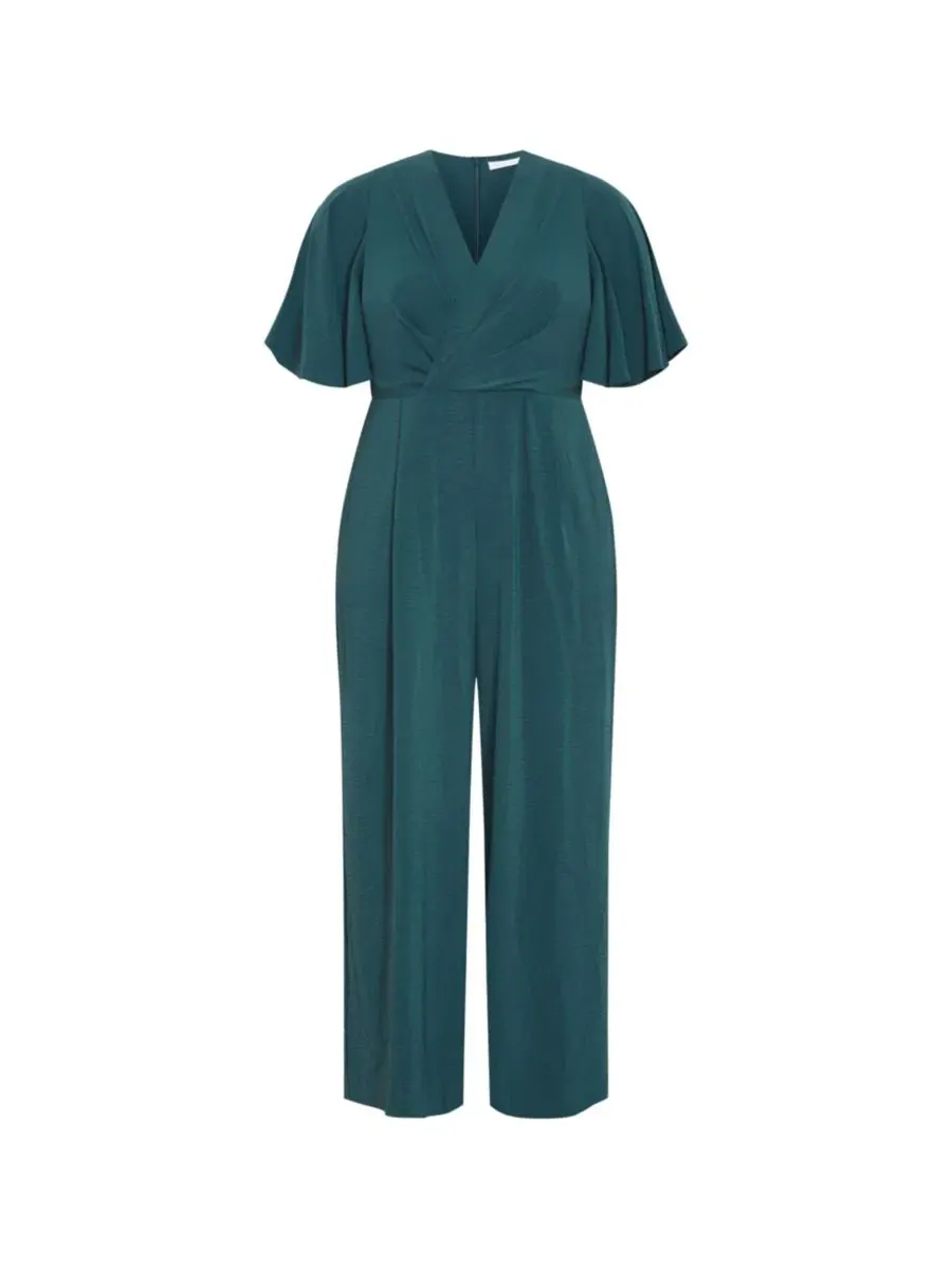 Комбинезон Braelynn V Neck с длинным рукавом CITY CHIC — изображение 4 из 5, изумруд