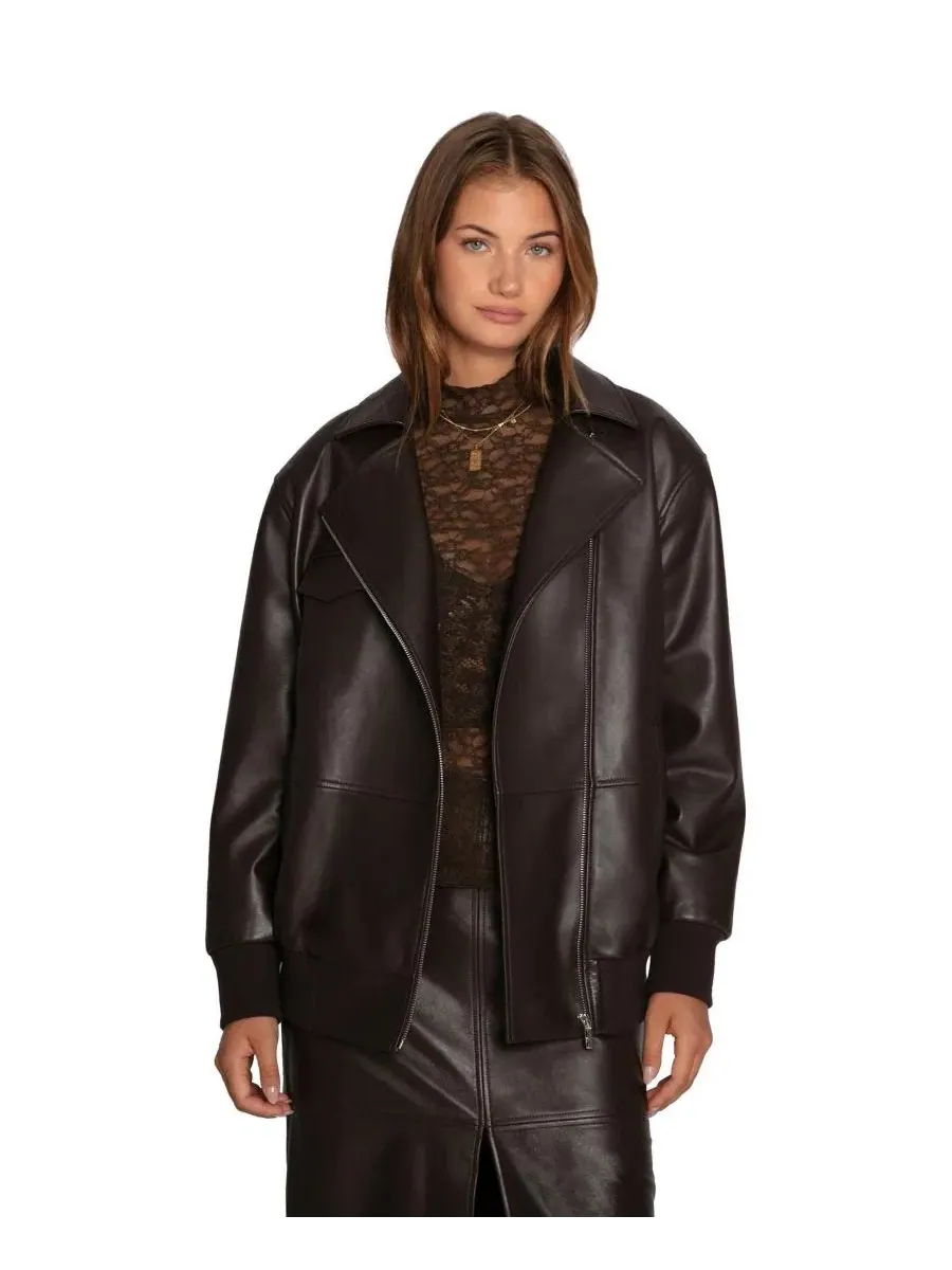 Куртка-бомбер из овчины Desert Moon Leather Belle & Bloom