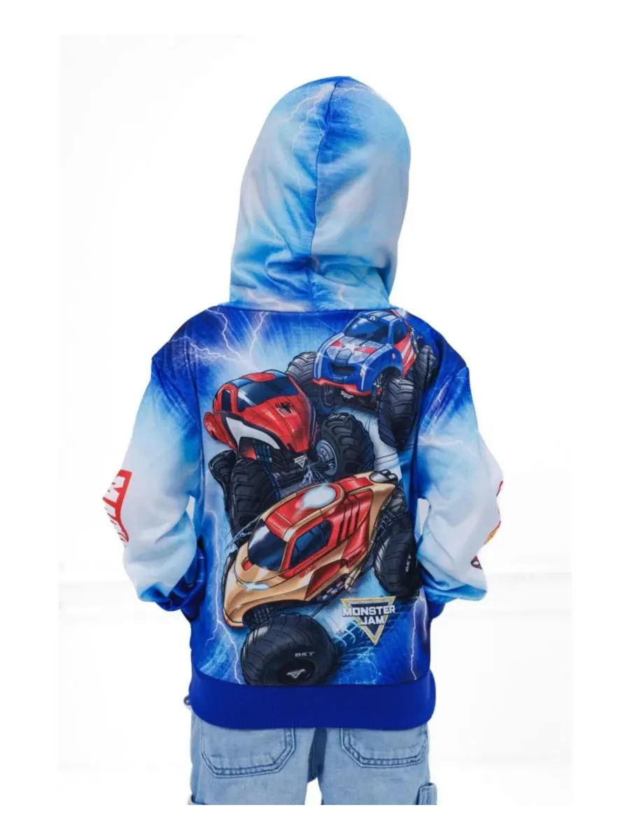 Худи Marvel's Monster Trucks с принтом Blue Lightning — изображение 3 из 3, синий