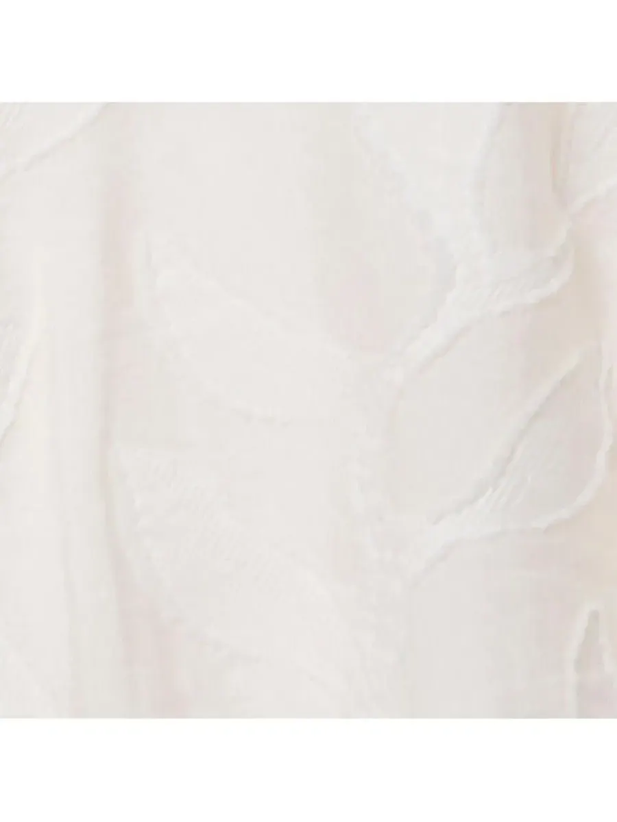 Блузка с жаккардовым принтом, модель Floral Jacquard Mint Velvet — изображение 5 из 6, бежевый