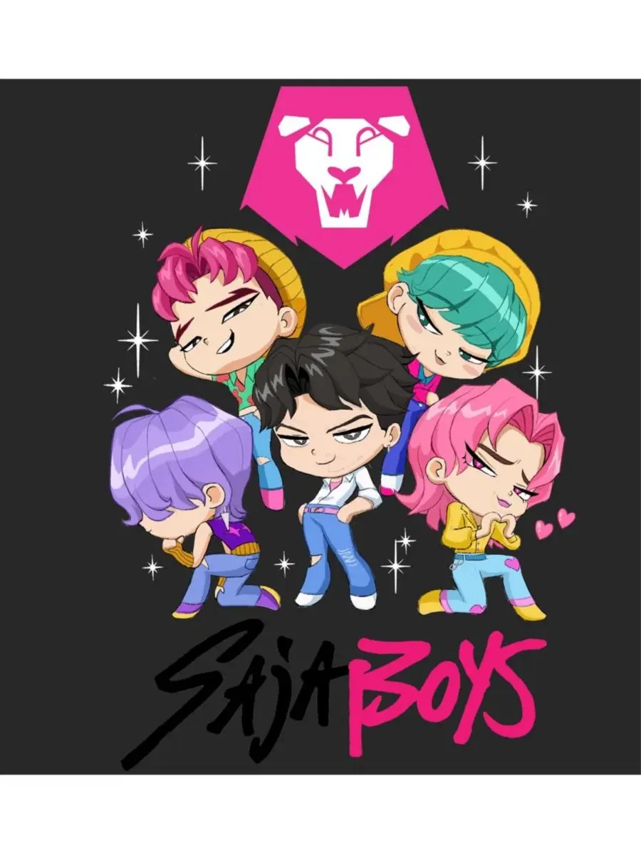 Детский худи с длинным рукавом, с принтом Saja Boys Kpop Demon Hunters — изображение 2 из 3, черный