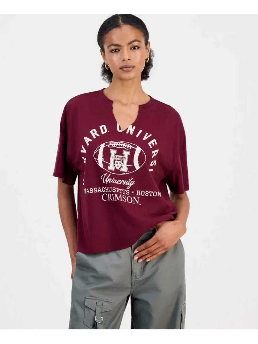 Футболка с вырезом и принтом Harvard Grayson Threads, The Label — красный