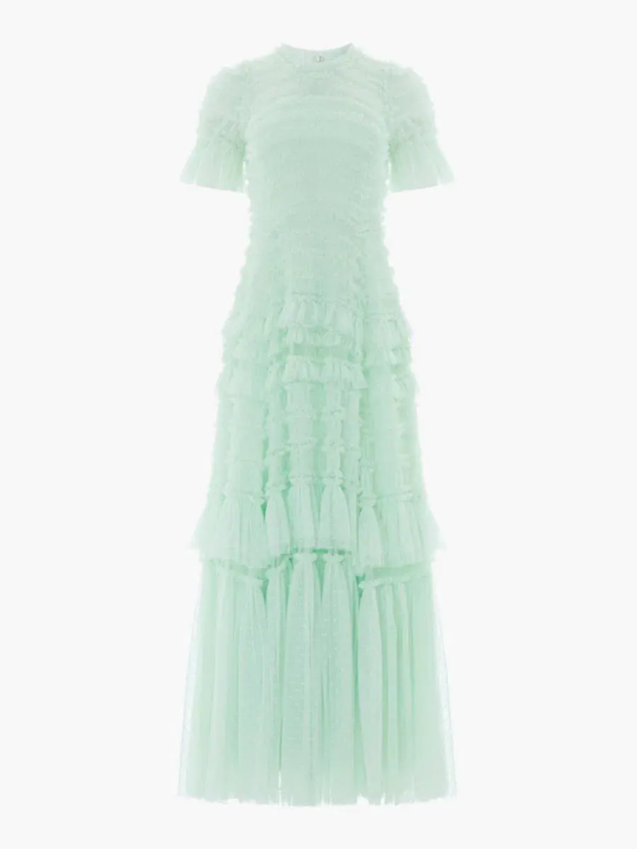 Платье макси с рюшами Valentine Ruffle Gown Needle & Thread, Soft Mint — изображение 2 из 4