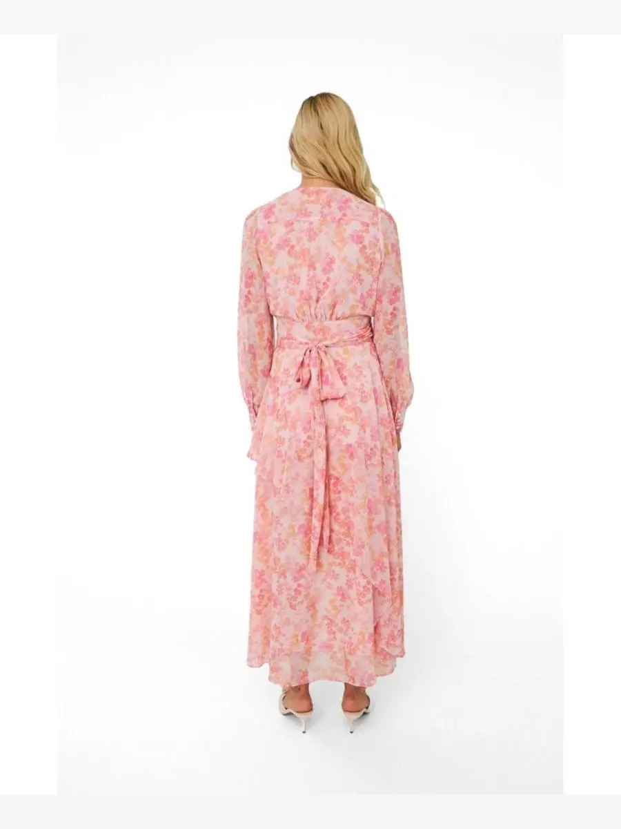 Платье-макси с цветочным принтом Romance V-Neck Long-Sleeve Floral-Print Maxi Dress CRAS — изображение 3 из 8, голубой