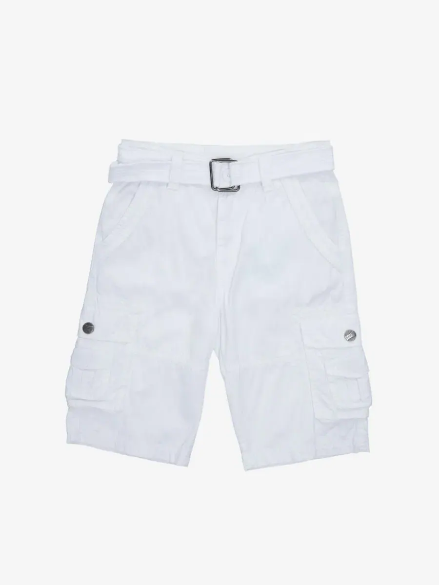 Шорты карго из твила с поясом Boy's Belted Twill Cargo Shorts Raw X — белый