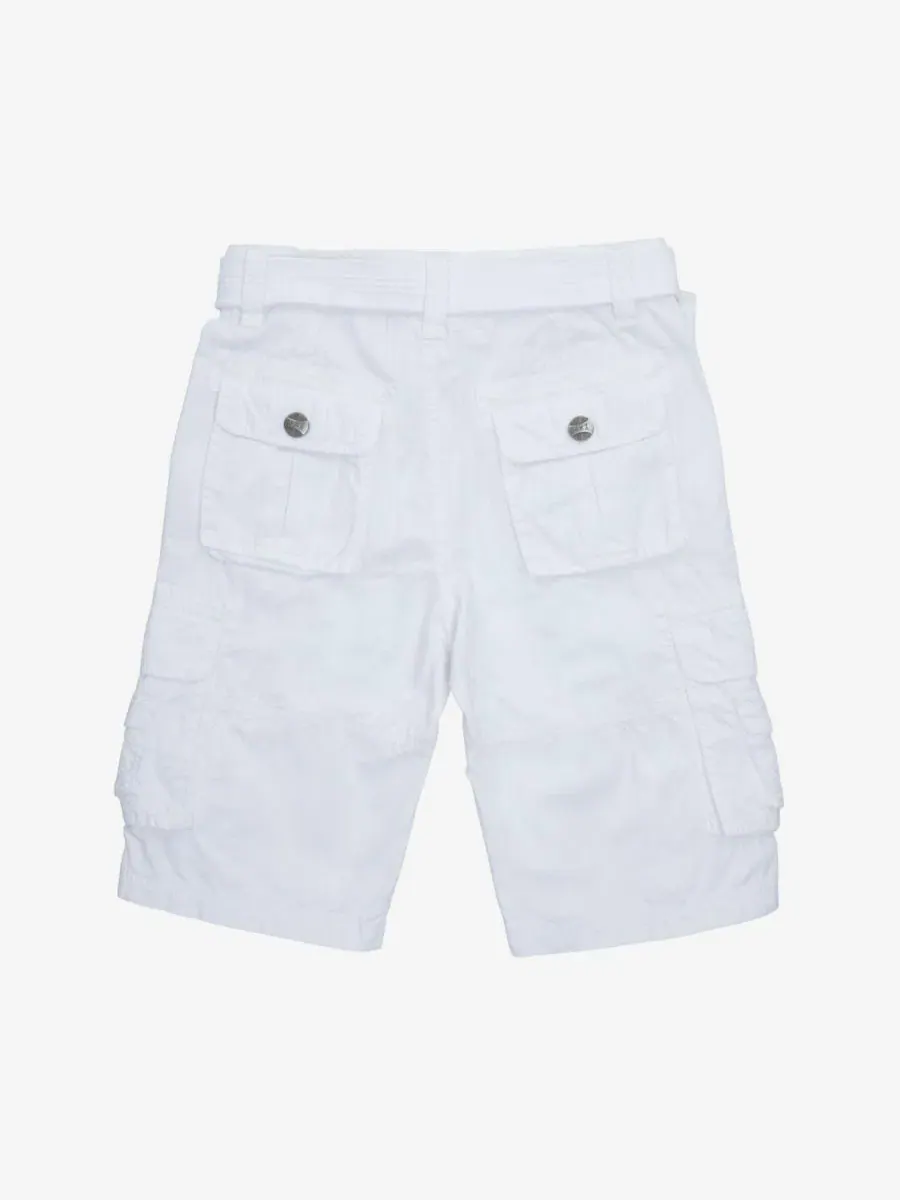 Шорты карго из твила с поясом Boy's Belted Twill Cargo Shorts Raw X — изображение 2 из 3, белый