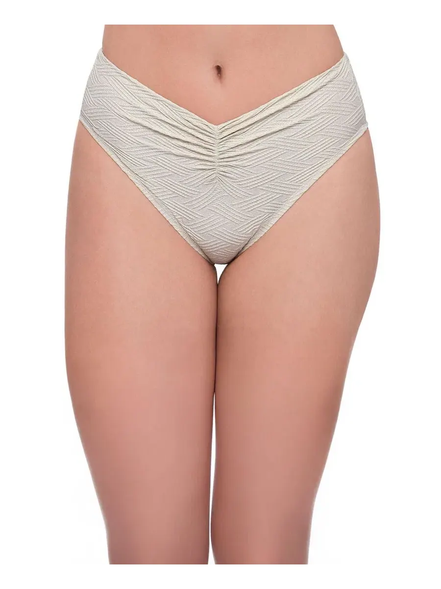 Женские плавки бикини с высокой талией и утяжкой S3 Apparel, Bone Basket Weave — изображение 1 из 3