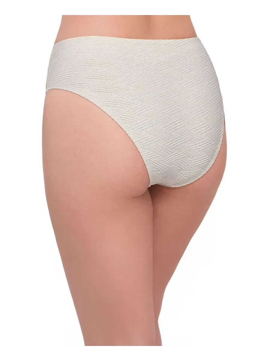 Женские плавки бикини с высокой талией и утяжкой S3 Apparel, Bone Basket Weave — изображение 2 из 3