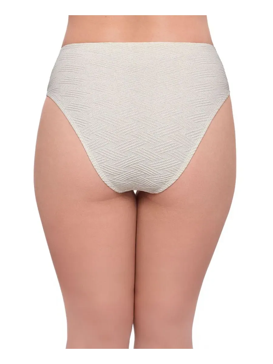 Женские плавки бикини с высокой талией и утяжкой S3 Apparel, Bone Basket Weave — изображение 3 из 3