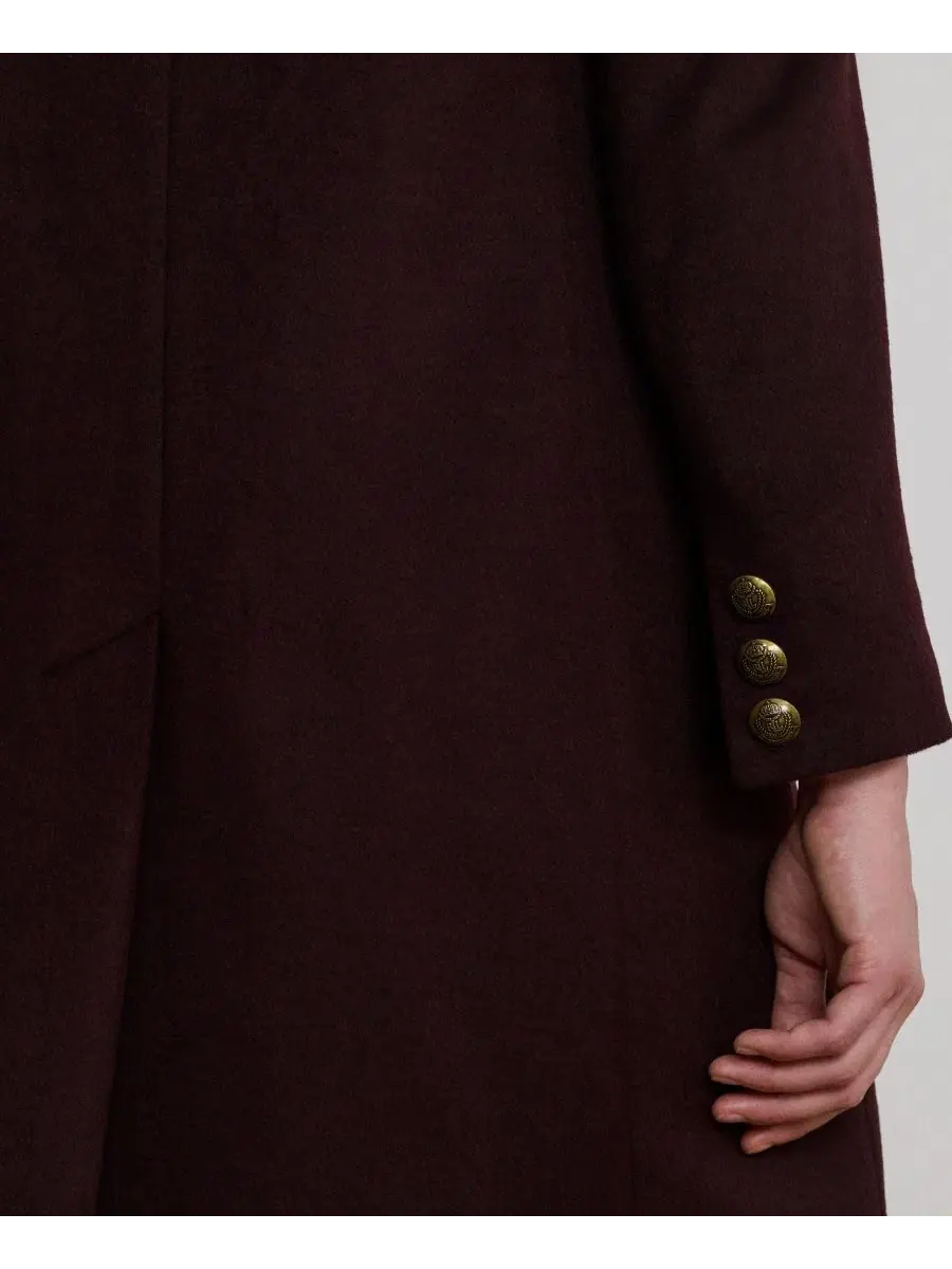 Пальто женское однобортное с воротником, на пуговицах, из шерстяной смеси Lauren Ralph Lauren — изображение 3 из 4, черный