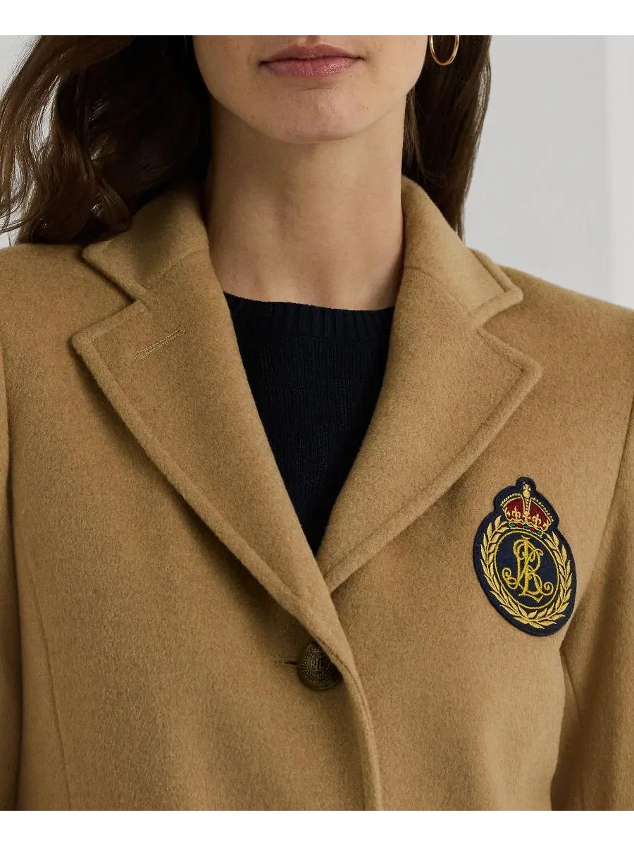 Пальто двубортное женское с воротником Lauren Ralph Lauren — изображение 2 из 4, верблюжий
