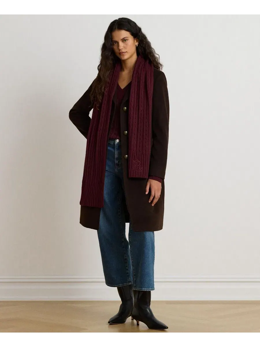 Пальто однобортное с воротником Lauren Ralph Lauren — изображение 2 из 6, шоколад