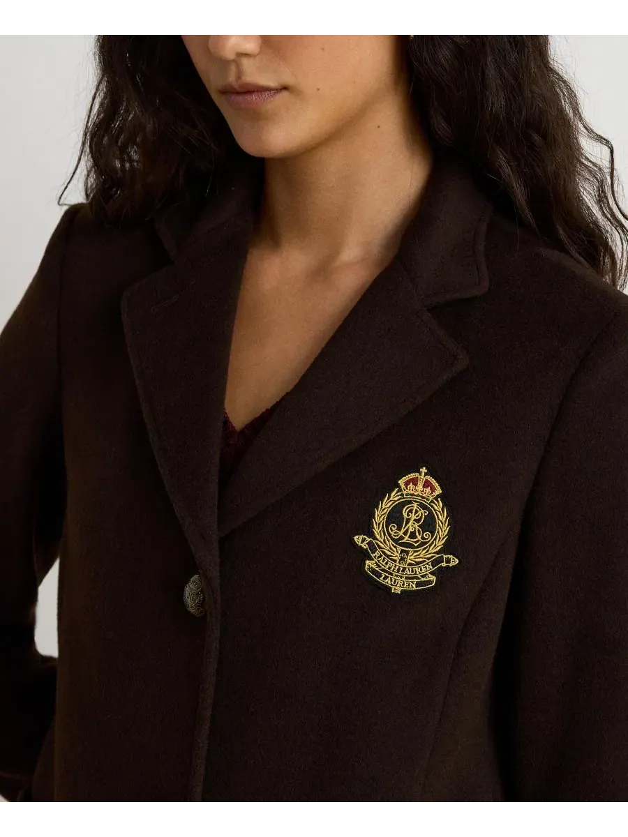 Пальто однобортное с воротником Lauren Ralph Lauren — изображение 4 из 6, шоколад