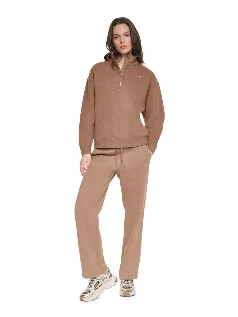 Свитшот с четверть-молнией и металлическим логотипом, модель Metallic Bubble Logo DKNY Sport — изображение 2 из 11