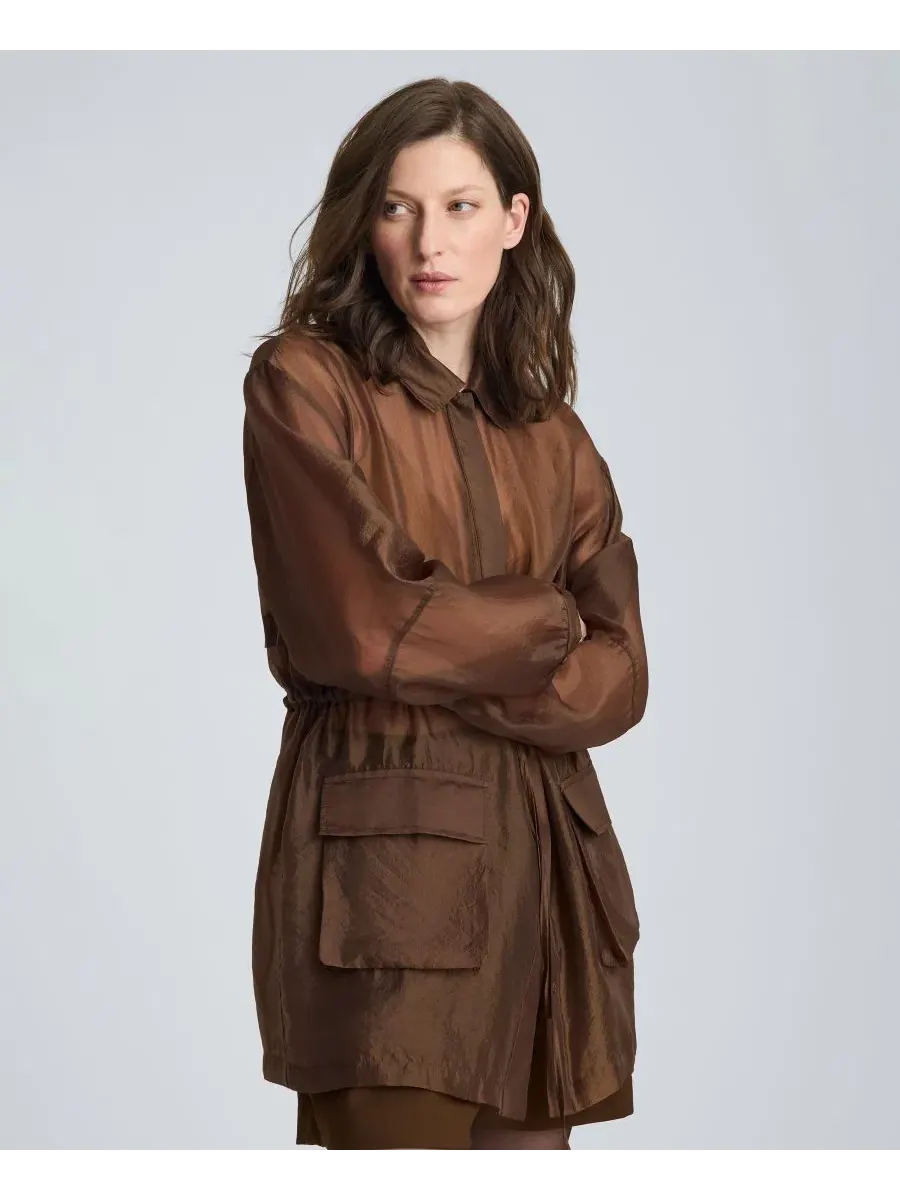 Женский жакет с приталенным поясом Kenneth Cole — изображение 4 из 6, коричневый