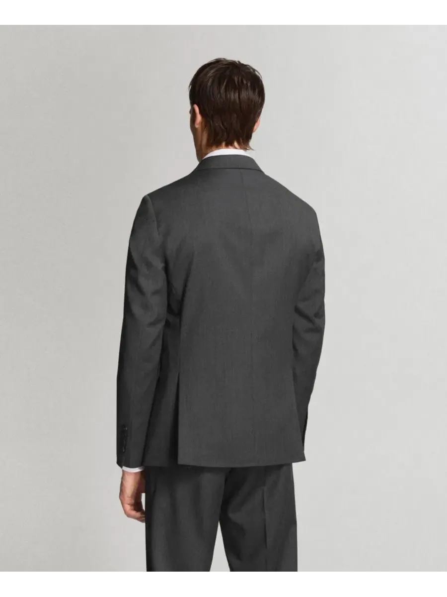 Пиджак мужской шерстяной с лацканами, Slim Fit, Mango — изображение 2 из 6, серый