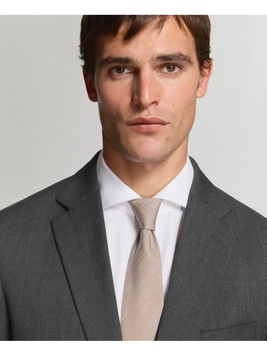 Пиджак мужской шерстяной с лацканами, Slim Fit, Mango — изображение 3 из 6, серый