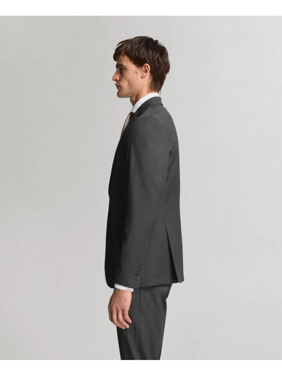 Пиджак мужской шерстяной с лацканами, Slim Fit, Mango — изображение 4 из 6, серый
