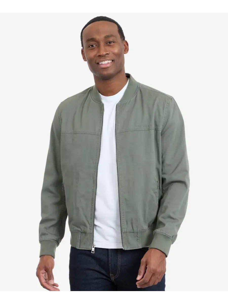 Мужская куртка-бомбер с воротником Tommy Hilfiger, military оливковый — изображение 1 из 6