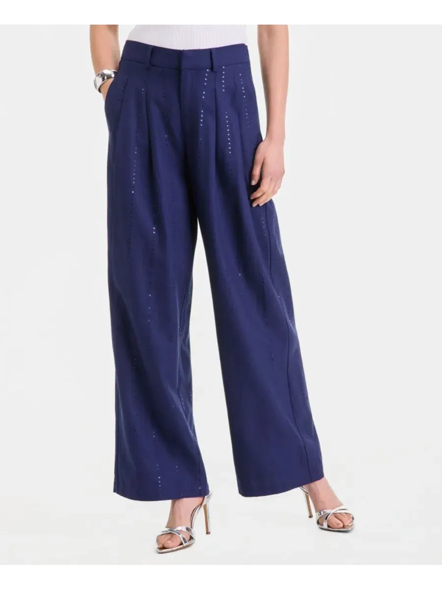 Брюки широкие с пайетками в полоску Sequin Pinstripe Wide-Leg Pants I.N.C. International Concepts