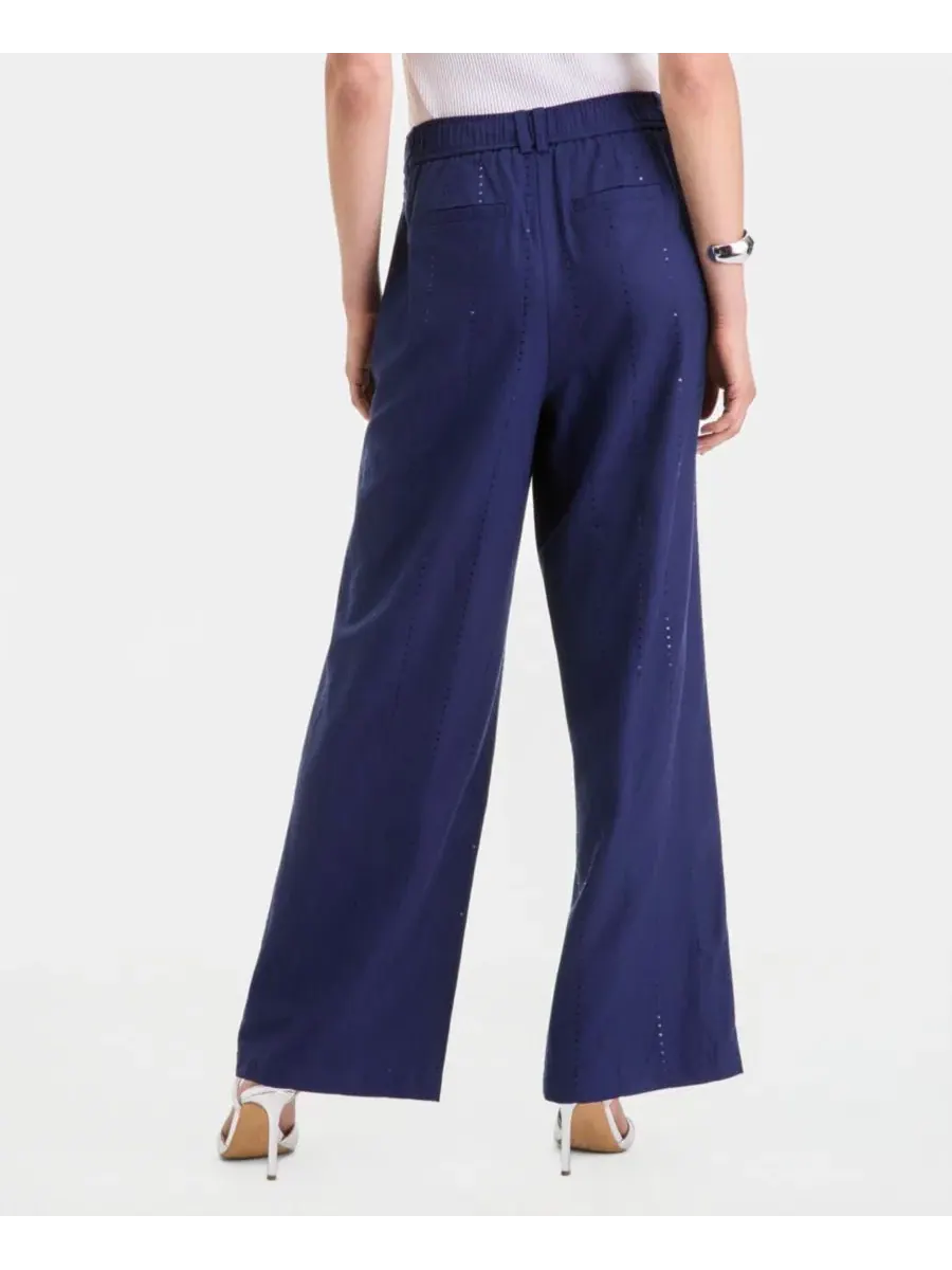 Брюки широкие с пайетками в полоску Sequin Pinstripe Wide-Leg Pants I.N.C. International Concepts — изображение 3 из 5