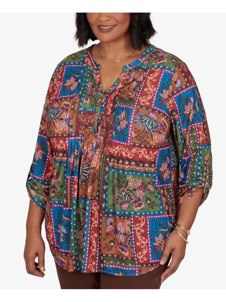 Блузка с 3/4 рукавом Tapestry Floral Ruby Rd. — изображение 2 из 5, мульти