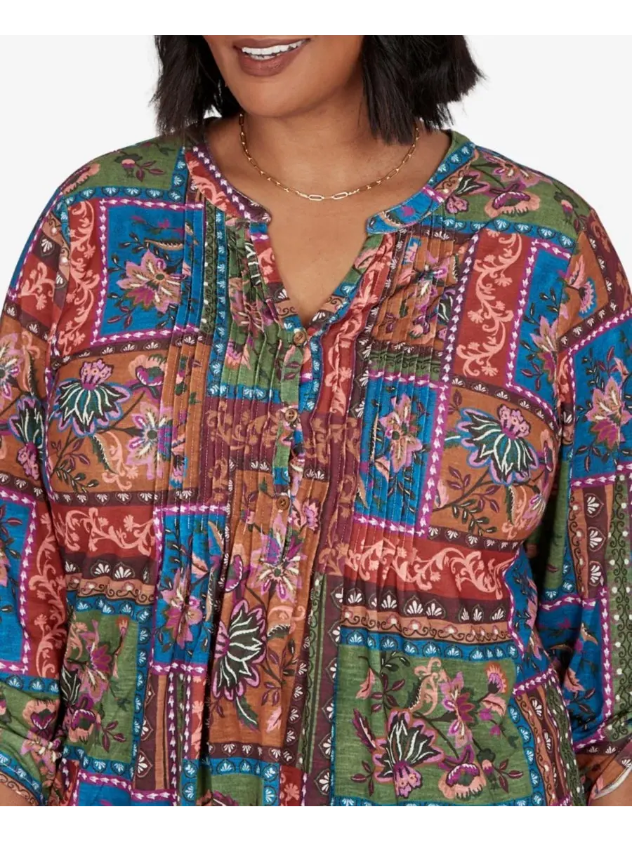 Блузка с 3/4 рукавом Tapestry Floral Ruby Rd. — изображение 4 из 5, мульти