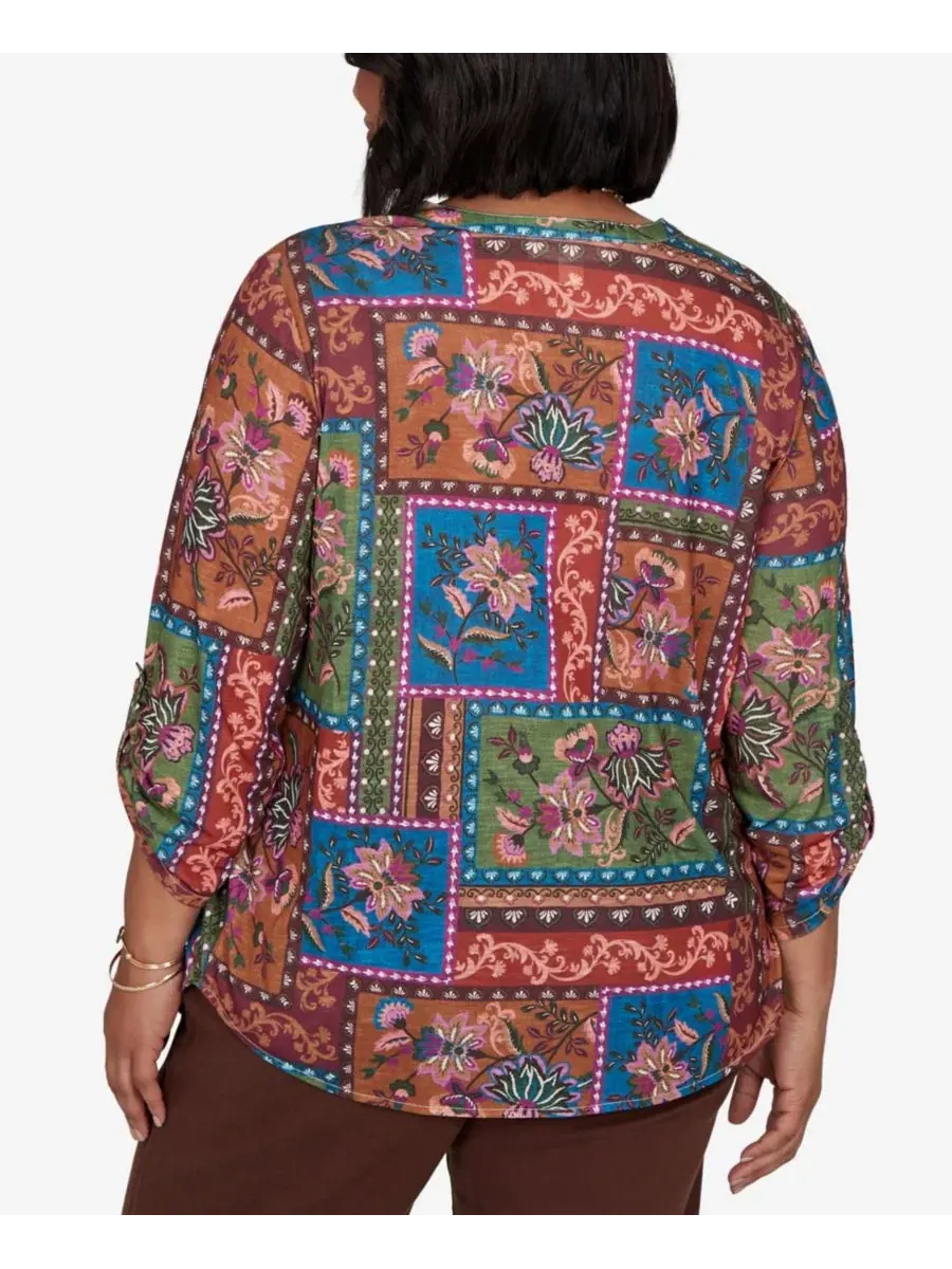 Блузка с 3/4 рукавом Tapestry Floral Ruby Rd. — изображение 5 из 5, мульти