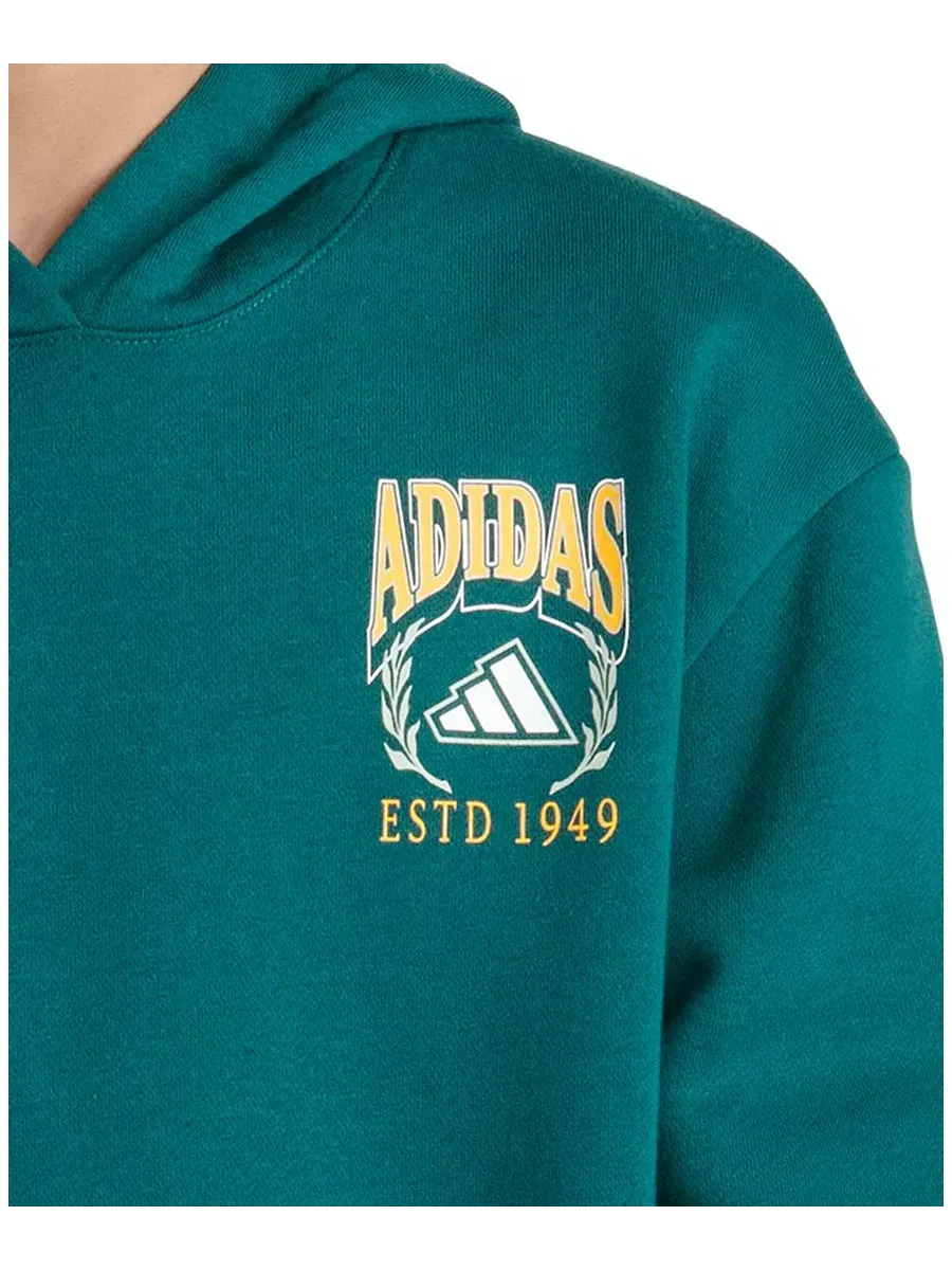 Худи с длинным рукавом и принтом adidas — изображение 2 из 4, зеленый