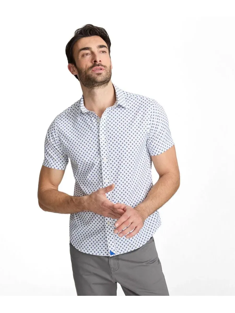 Мужская рубашка на пуговицах с коротким рукавом, с принтом, модель Tidwell Short Sleeve Button Up — изображение 3 из 3, белый