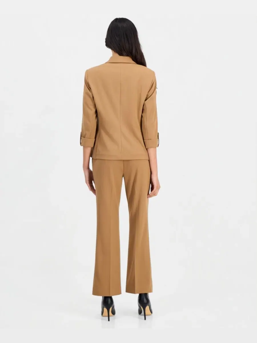 Комплект из жакета с воротником-шалью и брюк Anne Klein Essentials — изображение 5 из 5, бежевый