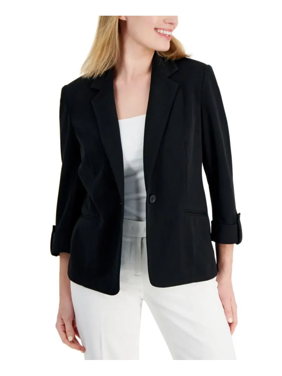 Костюм из жакета и брюк Anne Klein Essentials — черный