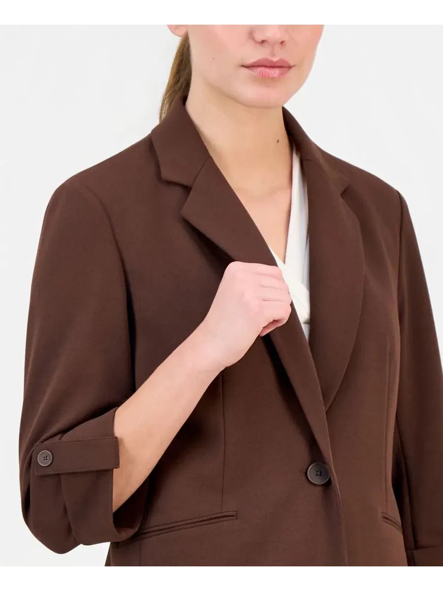 Комплект из жакета и брюк, модель Petite Notched-Collar Jacket & Pull-On Pants, бренд Anne Klein — изображение 3 из 6