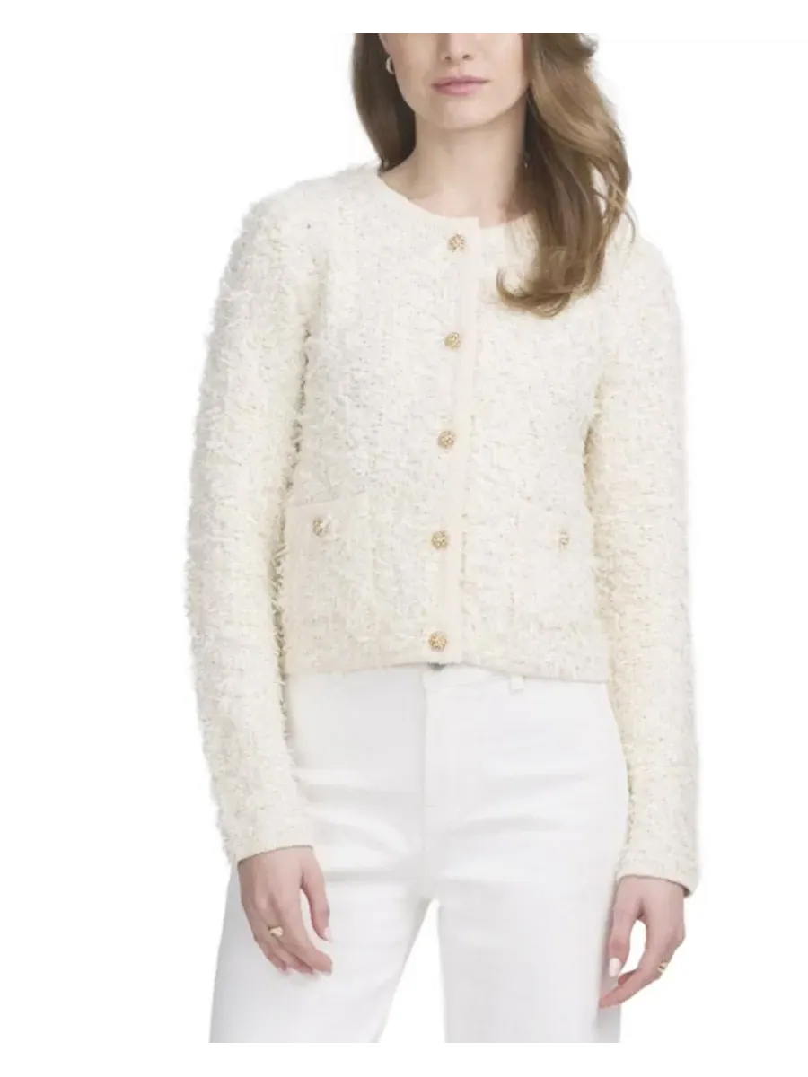 Женский кардиган из букле ELLE Collection — белый