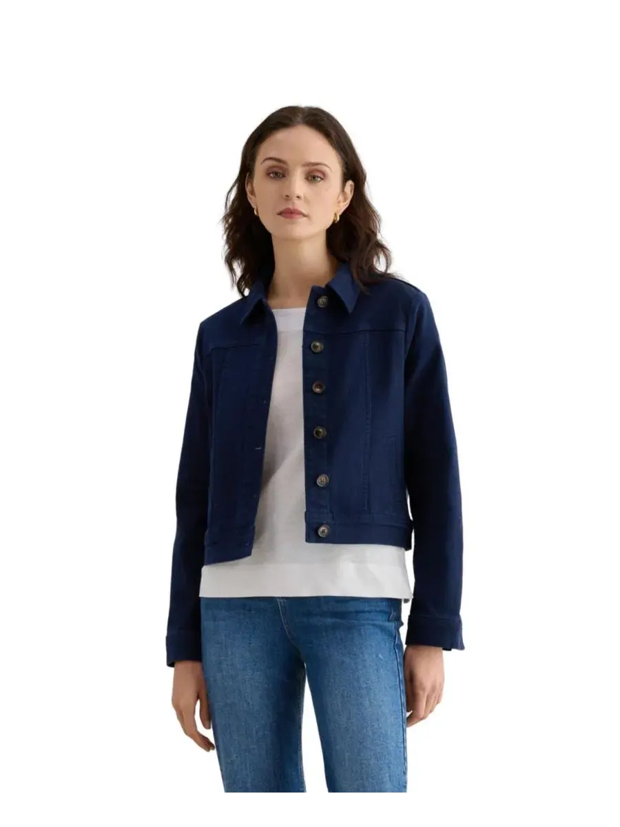 Женская укороченная джинсовая куртка Selborne Boxy Hobbs London — изображение 1 из 8, синий
