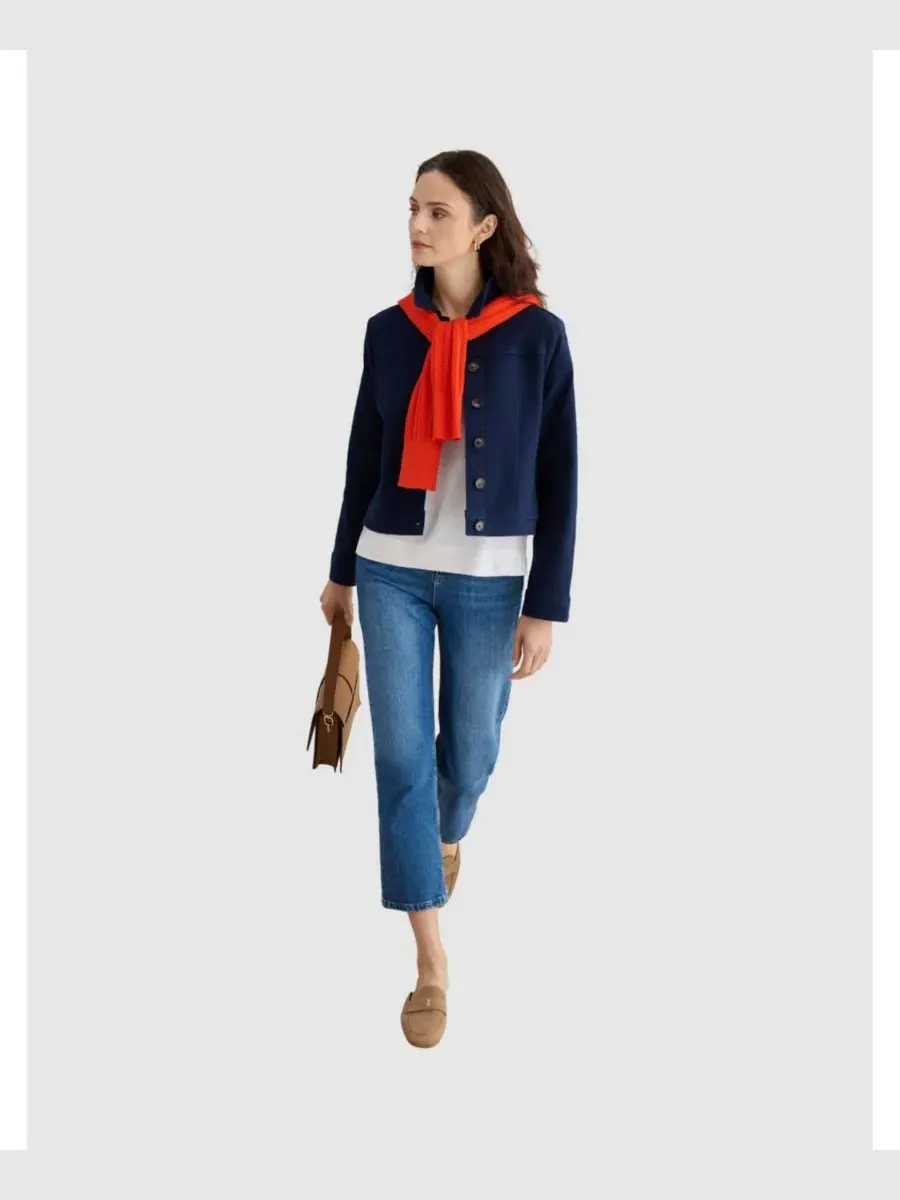 Женская укороченная джинсовая куртка Selborne Boxy Hobbs London — изображение 5 из 8, синий