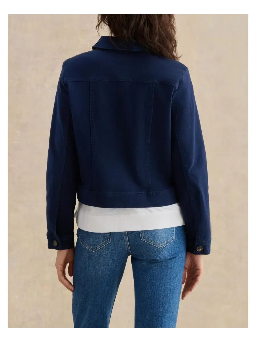 Женская укороченная джинсовая куртка Selborne Boxy Hobbs London — изображение 8 из 8, синий