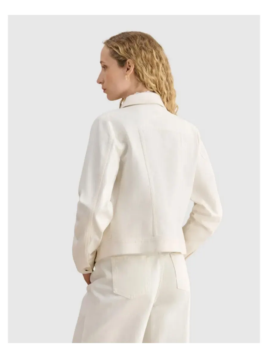 Женская укороченная джинсовая куртка Selborne Boxy Hobbs London — изображение 4 из 7, белый