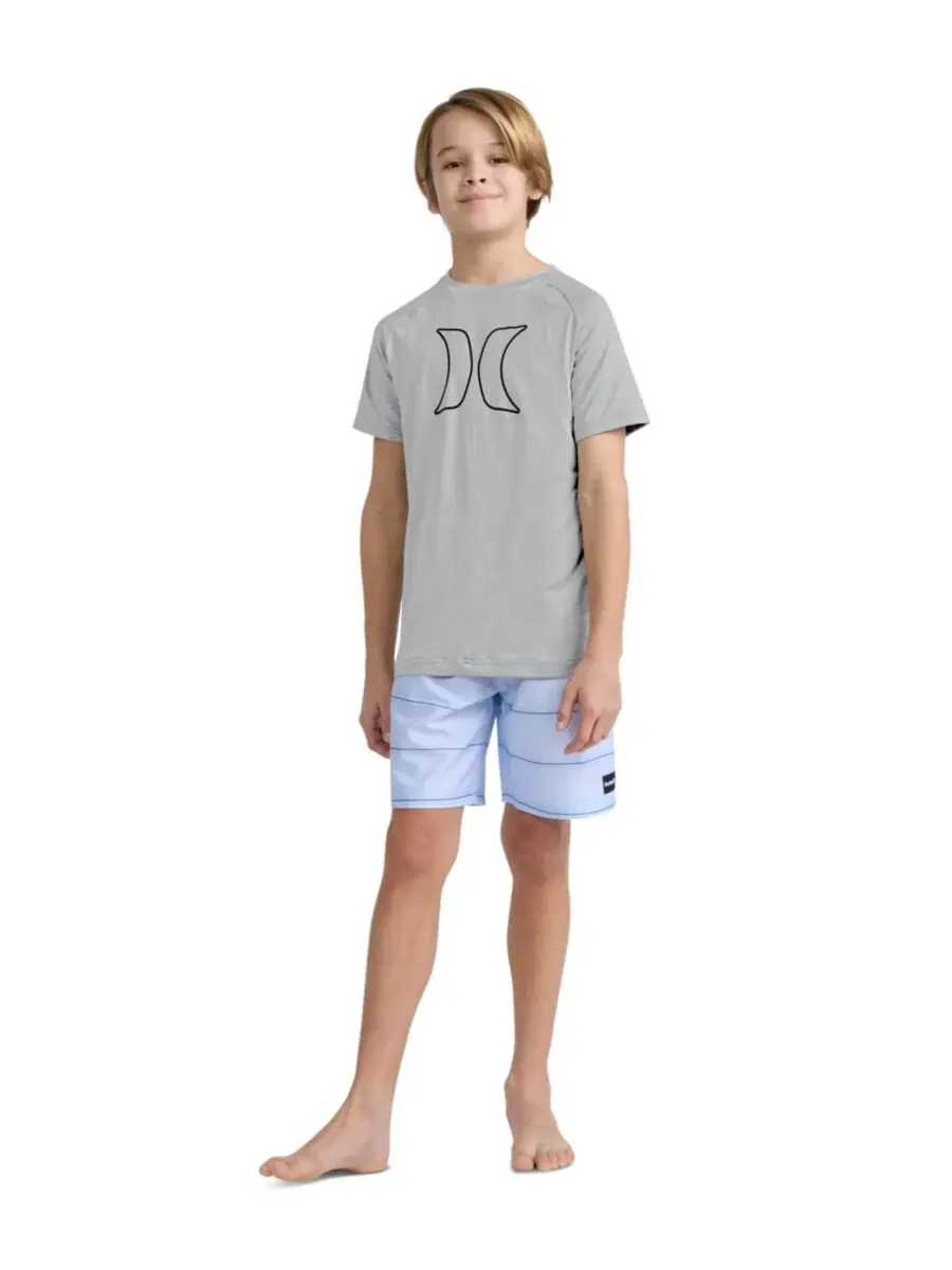 Детская футболка для плавания с логотипом Icon Logo (8-18 лет) Hurley — изображение 2 из 7, серый