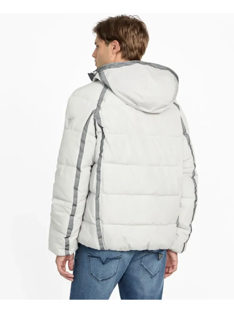Мужская пуховая куртка с капюшоном из рипстопа Guess — изображение 5 из 5, белый