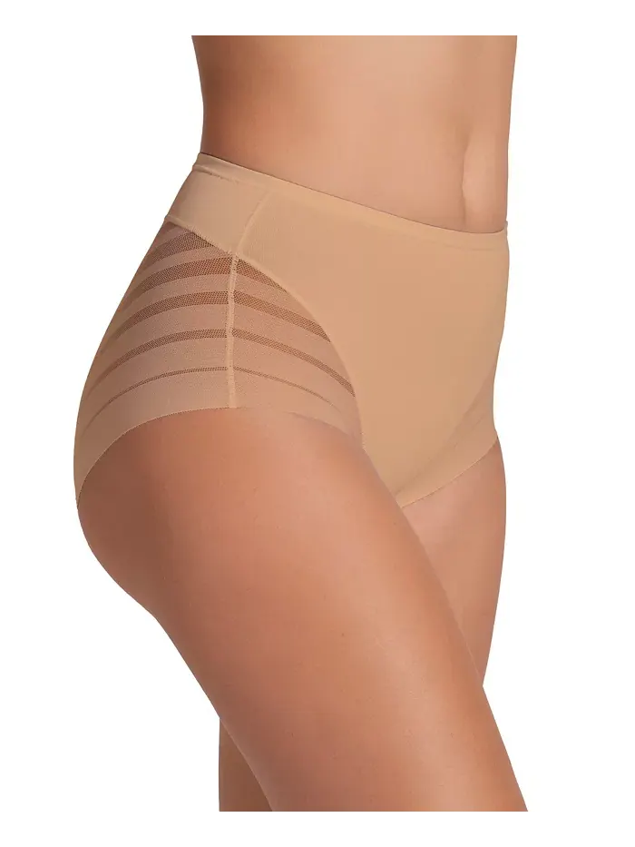 Женские кружевные трусы-утягивающие Classic Shaper Panty с полосками Leonisa — изображение 3 из 3, золотистый бежевый