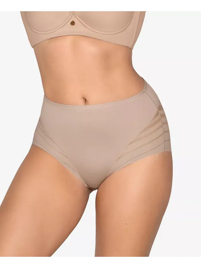 Женские кружевные трусы-утягивающие Classic Shaper Panty с полосками Leonisa — изображение 1 из 11, светлый бежевый