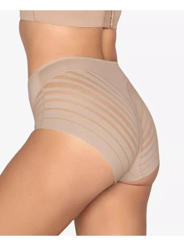 Женские кружевные трусы-утягивающие Classic Shaper Panty с полосками Leonisa — изображение 2 из 11, светлый бежевый