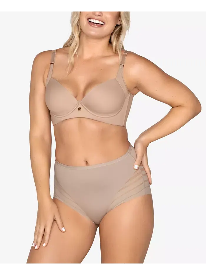 Женские кружевные трусы-утягивающие Classic Shaper Panty с полосками Leonisa — изображение 11 из 11, светлый бежевый