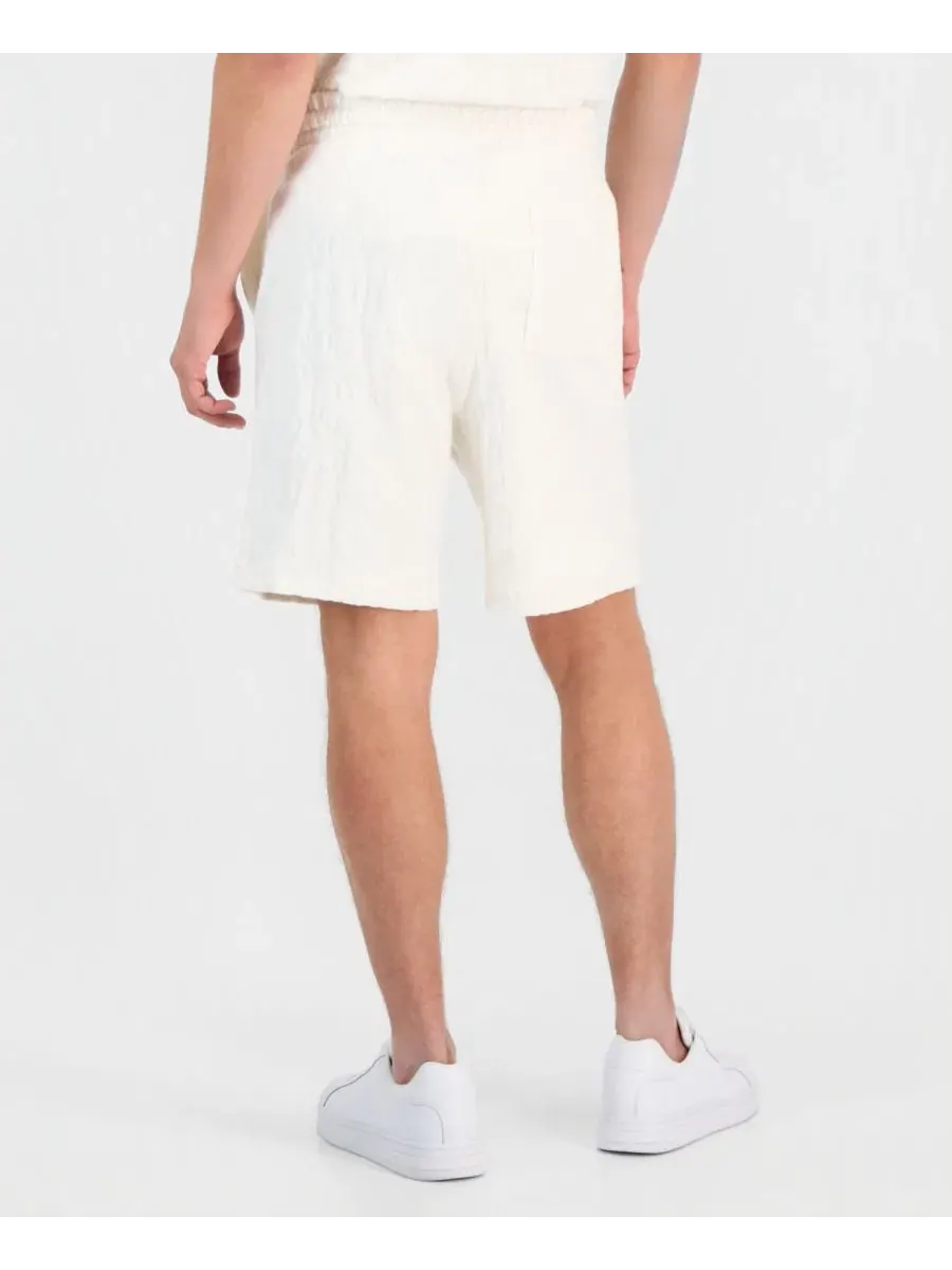 Мужские хлопковые жаккардовые шорты Nagushort с логотипом Hugo Boss — изображение 2 из 4, белый