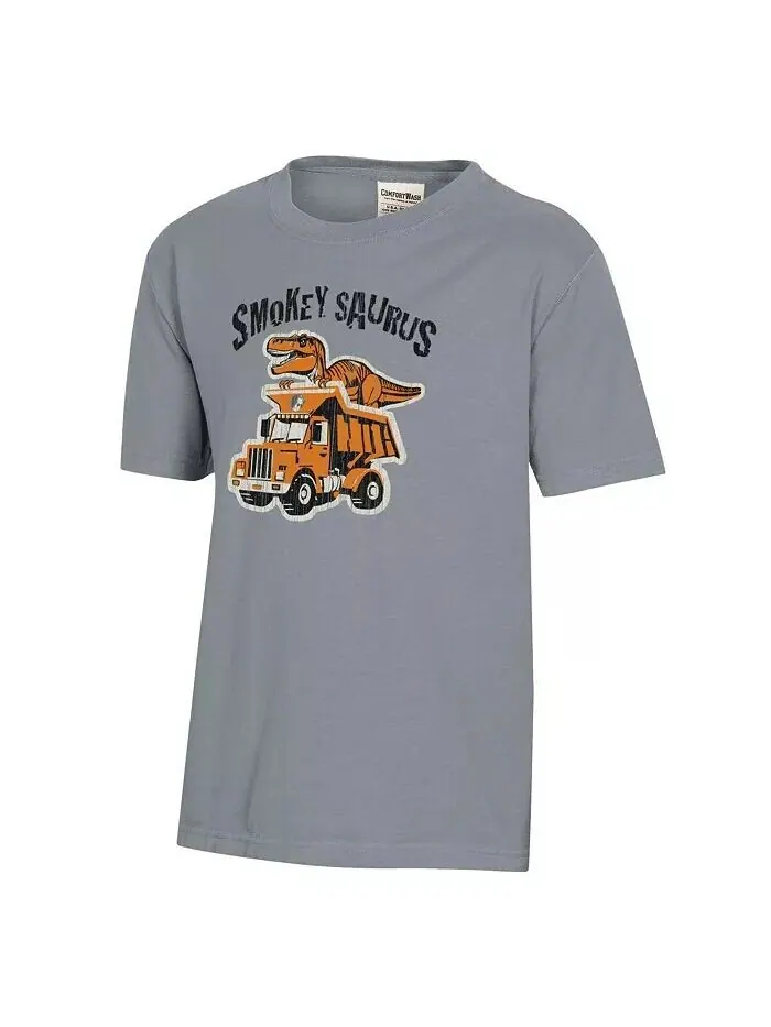 Серая футболка Tennessee Volunteers Dino Truck для мальчиков и девочек Comfortwash — серый