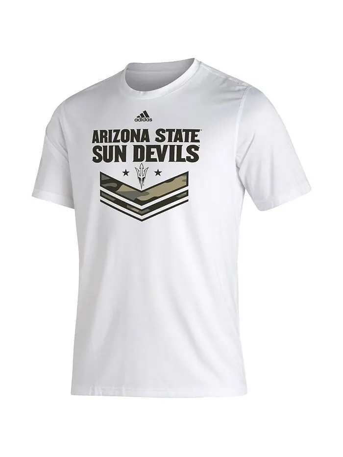 Мужская белая футболка в стиле милитари Arizona State Sun Devils Appreciation Creator adidas — изображение 2 из 3, белый